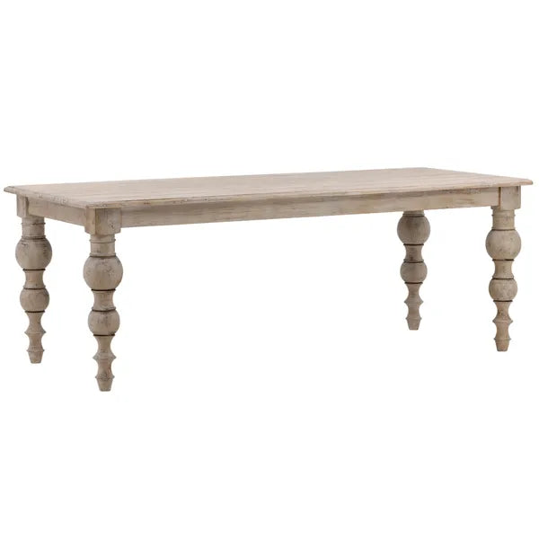 Mesa de comedor rectangular Merak, acabado envejecido antiguo