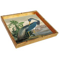 Bandeja cuadrada de bamb¨² lacado, Audubon Heron