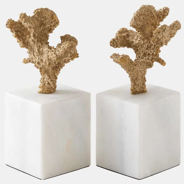 Esculturas de coral, lat¨®n, juego de 2