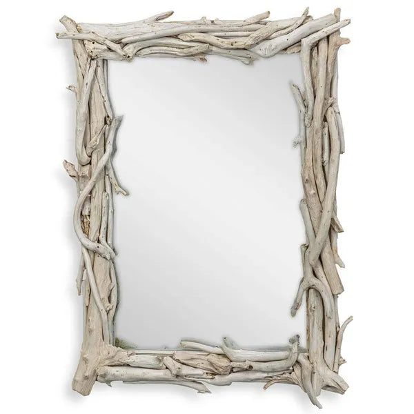 Espejo Rooted Reflection, madera blanqueada
