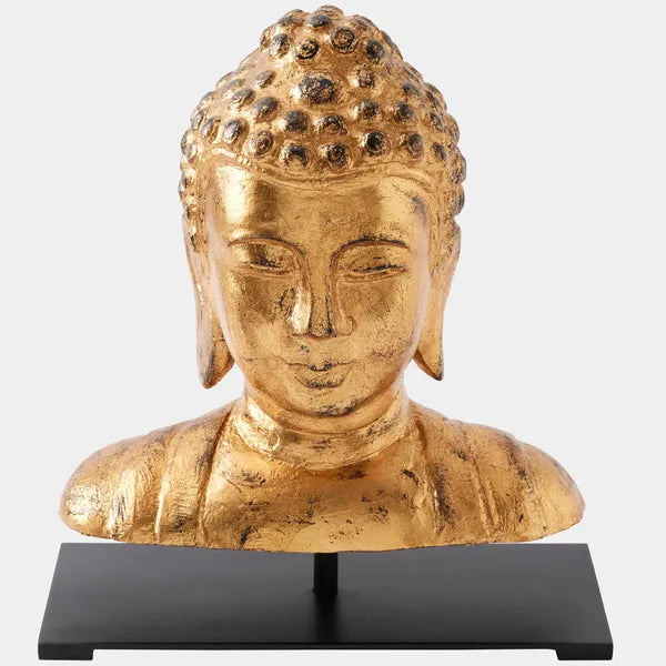 Escultura de Buda, oro envejecido